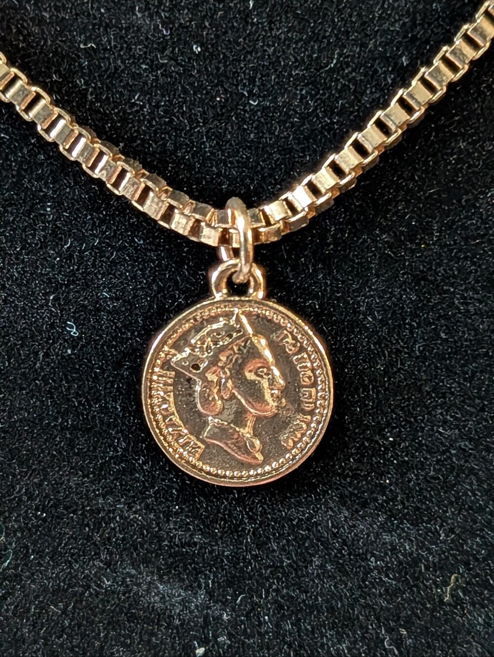 Gold-tone Coin Pendant Necklace